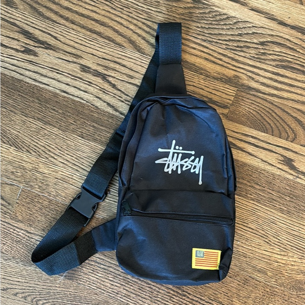 Stussy Black Belt Bag Sleek Durable Design